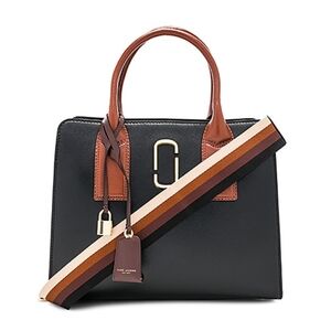 Marc Jacobs Big Shot Color Block Saffiano Leather Satchel Large Black